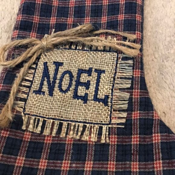 Plaid Christmas Stocking Blue Holiday Decorations - Picture 12 of 16